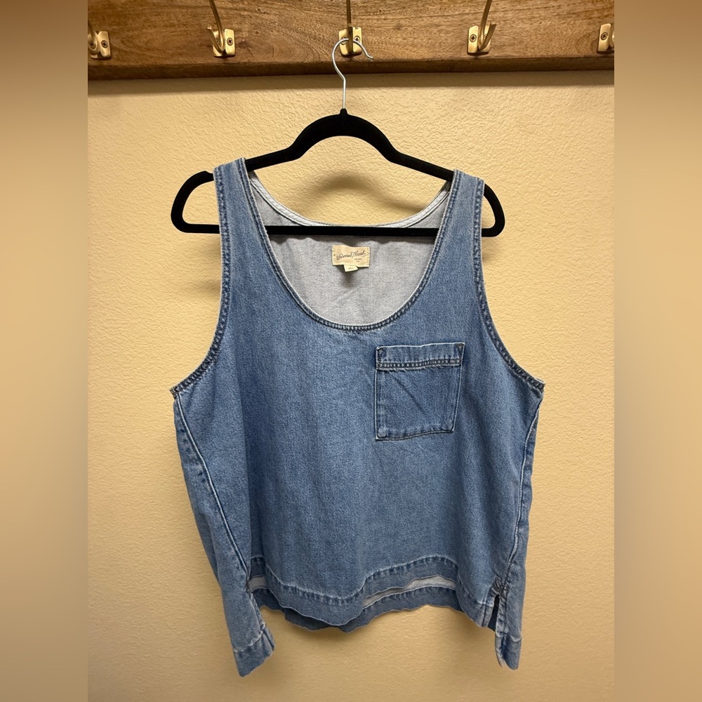 Universal Thread Light Blue Denim Tank with Chest Pocket